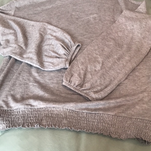 A New Day, Size Large, Gray Ruffle Neck Balloon Sleeve Tunic - Picture 5 of 7